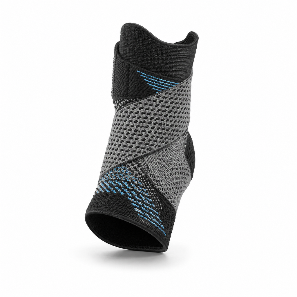 Adjustable compression ankle brace with open-heel design