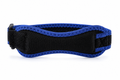 Blue adjustable patella knee strap with targeted support pad