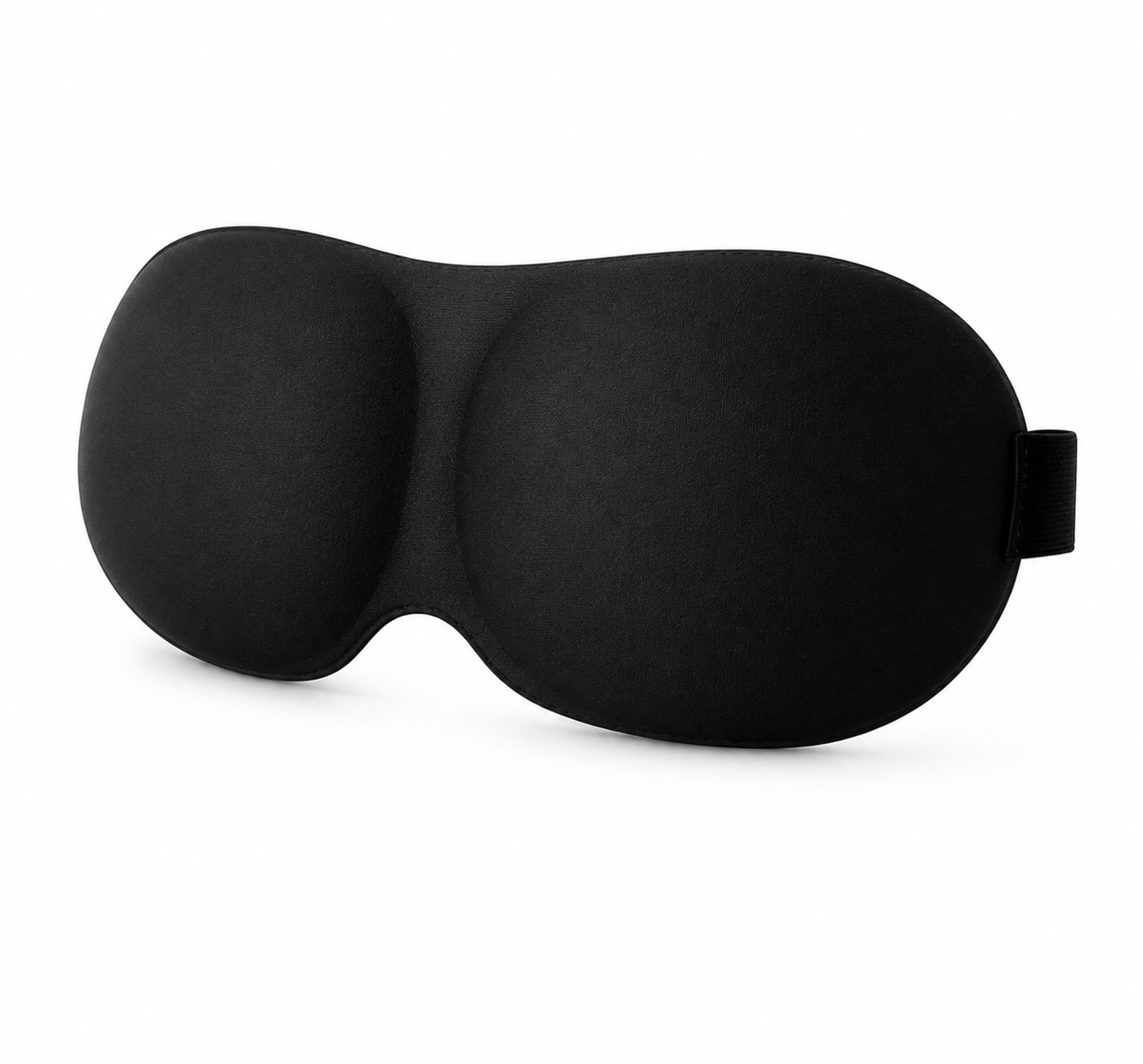 Black 3D contoured sleep mask with pressure-free eye cups