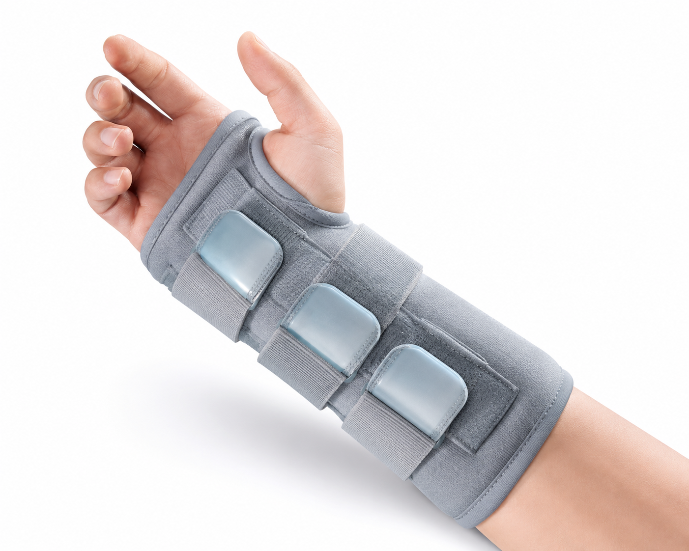 Adjustable carpal tunnel wrist brace with compression straps and removable gel pack