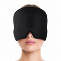 Black cooling migraine relief cap with full-head coverage