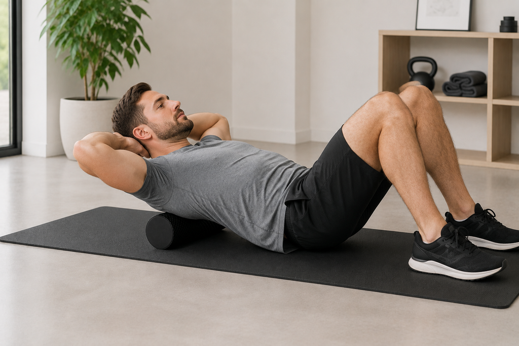 Mini foam roller used for post-workout muscle recovery and mobility