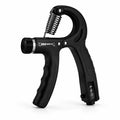 Black adjustable grip strength trainer for hand and forearm training