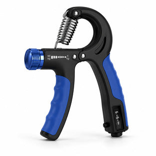 Blue and black adjustable grip strength trainer