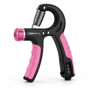 Pink and black adjustable grip strength trainer
