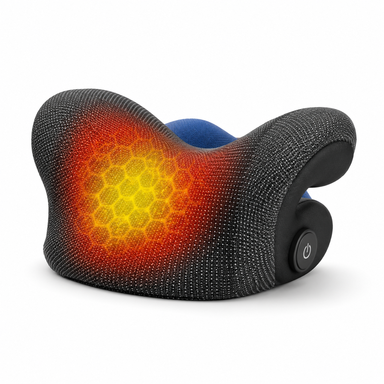 Heated neck stretcher with ergonomic cervical support and adjustable heat