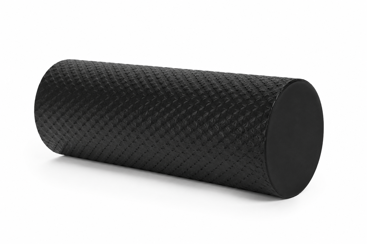 Black mini foam roller for muscle recovery and deep tissue massage