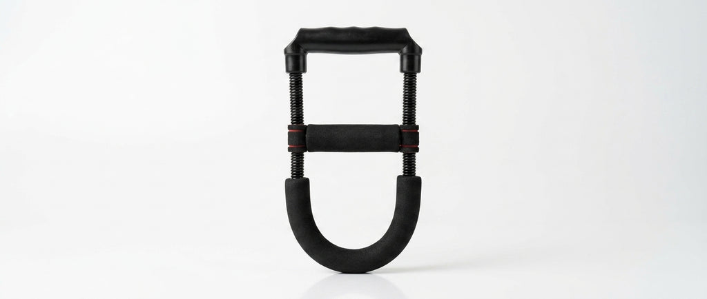 Black adjustable wrist and forearm strength trainer